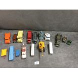 15x various played with diecast cars Dinky Corgi Matchbox Lonestar cars as photogrpahed