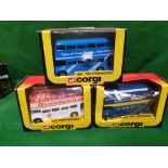 3 X Corgi Bus Models Comprising # 480 AEC Routemaster Bus London Wonderful Whisky White Label