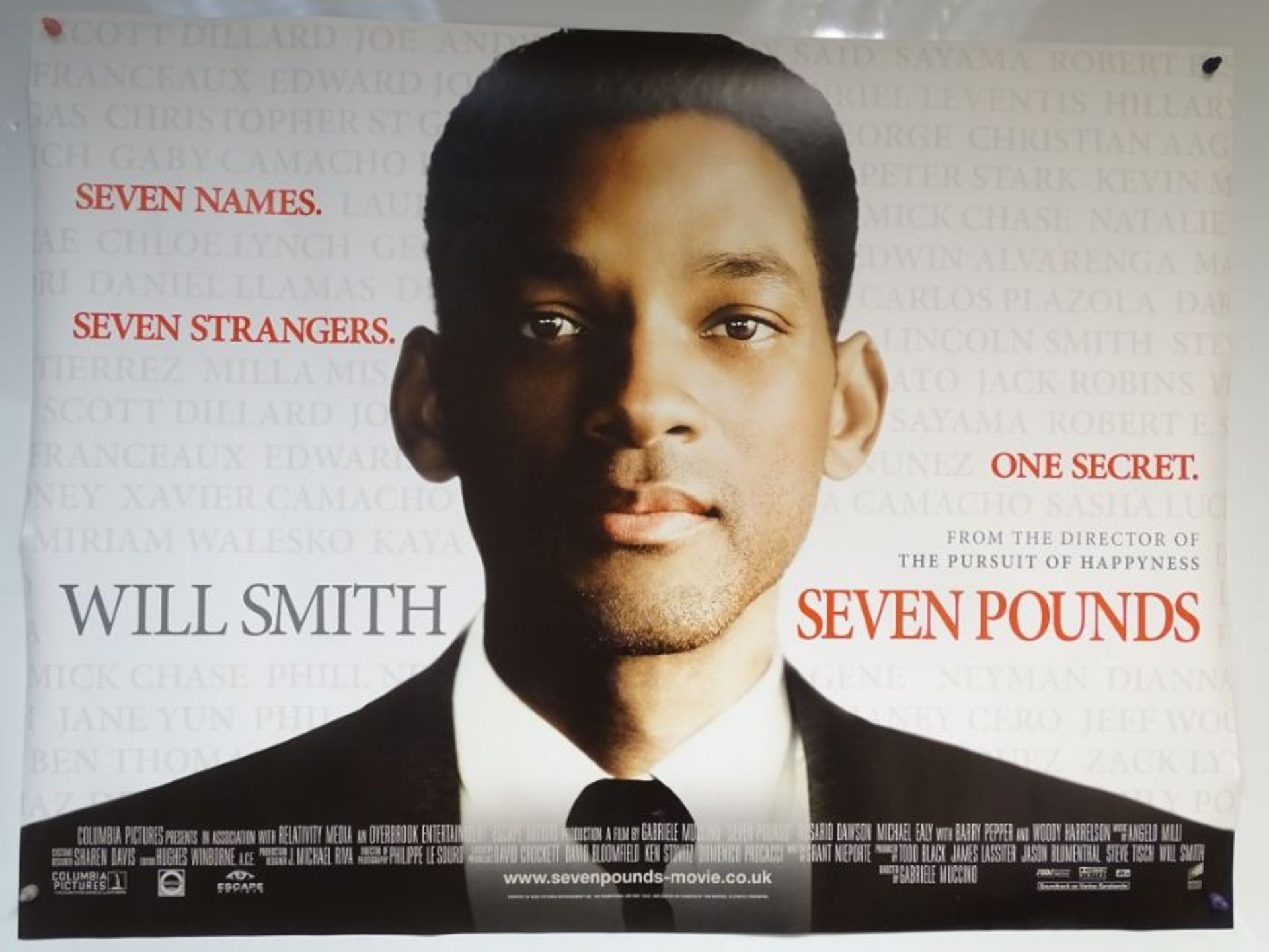 5 x UK Cinema Movie Posters comprising 1 x Seven Pounds (2009) - Drama / Romance - Will Smith /
