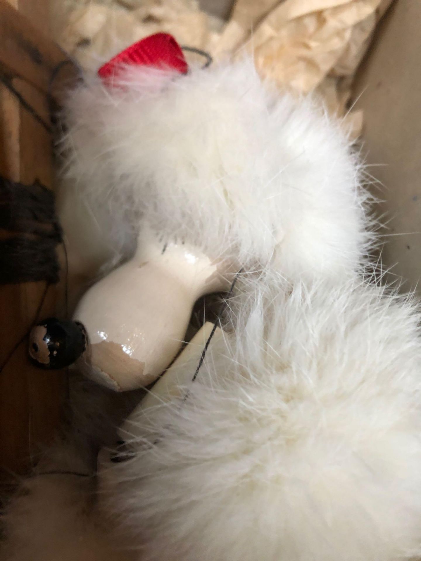 A Very Rare Hard To Find Vintage Pelham Puppets Marionette White Fluffy Poodle With Red Hat And - Image 2 of 2