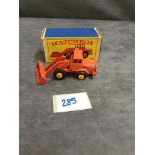 Matchbox Lesney Diecast #69b Hatra Tactor Shovel In Orange With Yellow Wheels Mint Model With