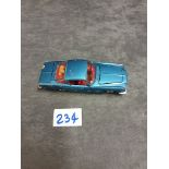 Corgi Diecast #241, Ghia L6.4 With Chrysler Engine Metallic Blue Red Interior With Dog Good Model