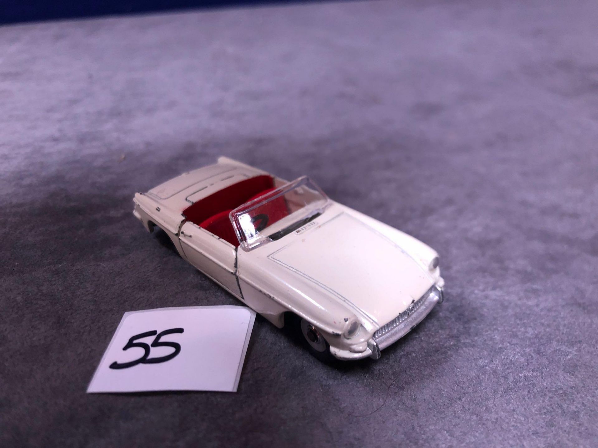 Dinky #113 MGB Cream Red Interior 1962-1968 Unboxed Missing Driver Very Good Model Some Wear But