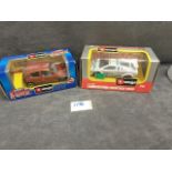 2x Boxed Burago Diecast Cars Comprising Of #4101 Renault Clio'98 #4127 Lamborghini Countach 5000