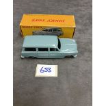 Dinky (France) # 24F Peugeot 403U In Blue. It Has A Pale Blue Body, Black Base And Convex Plated