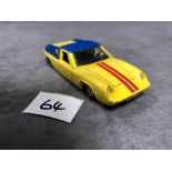 Dinky #218 Lotus Europa In Yellow Cast Wheels 1969-1970 Unboxed Excellent Some Chips On Raised