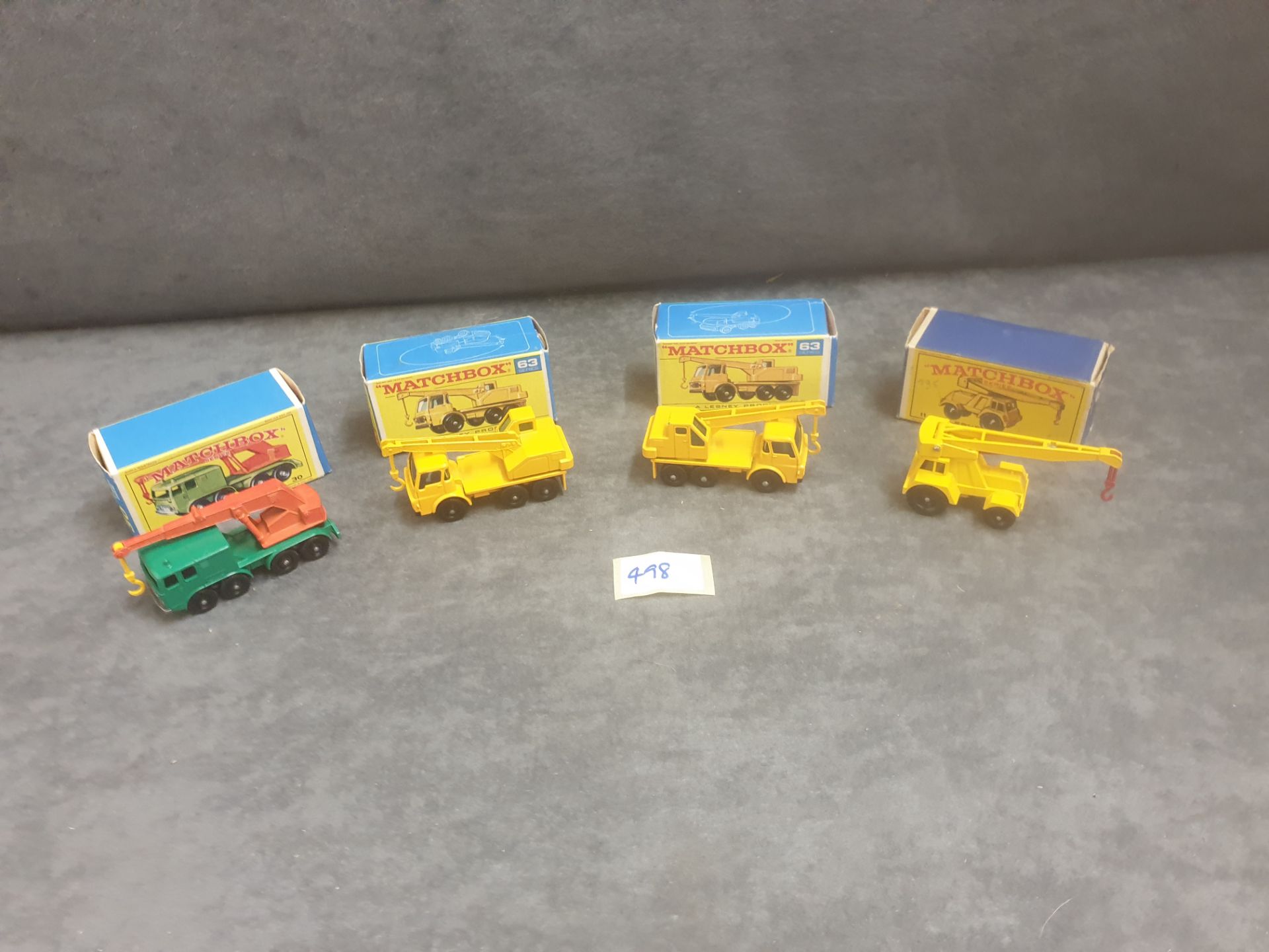 4x Matchbox Diecast Cranes All In Boxes Comprising Of #11c Jumbo Crane Mint In Excellent E Type Box