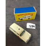 Matchbox Lesney #3c Mercedes Ambulance Cream Black Plastic Wheels In Firm Type E Box