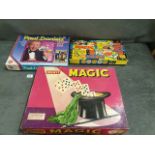 3x Vintage Magic Sets Comprising Of 970's Merit Magic Set Catalogue No 5303 In Original Box 1980's