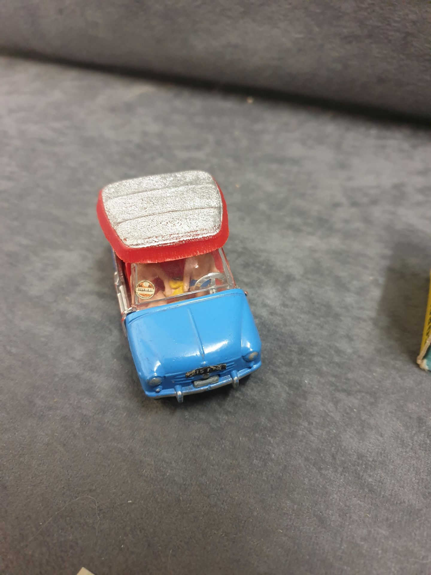 Corgi Toys Diecast Rare #240 Ghia Fiat 600 In Light Blue With A Silver Roof Model Is Mint Model In - Image 5 of 5
