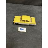 Spot-On By Tri-Ang Models Diecast #100 Ford Zodiac In Yellow Over White With Battery Operated Lights