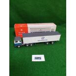 Wiking #520 1/87 Scania 110 40ft Container Semitruck United States Lines Produced 1974-1976 Mint