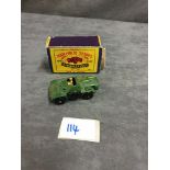 Matchbox Moko Lesney Diecast #61 Ferret Scout Car With Firm B Type Box One Tab And Flap Detached