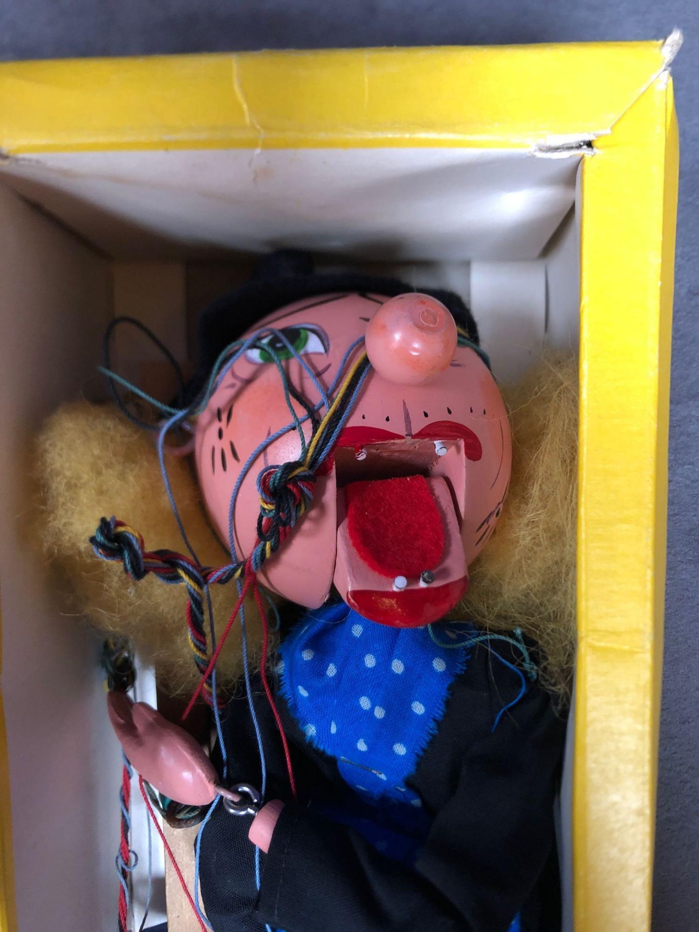 Vintage Pelham Puppets Marionette 'Witch Talker' Lovely Moving Mouth Yellow Fuzzy Hair Pointed Black - Image 2 of 2