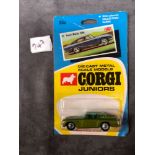 Corgi Juniors #22 Aston Martin DB6 Rare Metallic Olive Mint On Excellent Bubble Card (Damage To