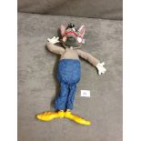 Vintage Pelham Puppets Big Bad Wolf.. "My What Sharp Teeth You Have" In A Pair Of Blue Checked Pants