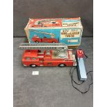 Battery Operated Remote Control #3439 Tin Hook Ladder Truck In Box
