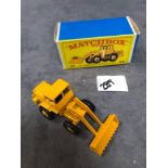 Matchbox Lesney #69b Hatra Tractor Shovel With Yellow Body And Hubs Mint In Excellent E Type Box (