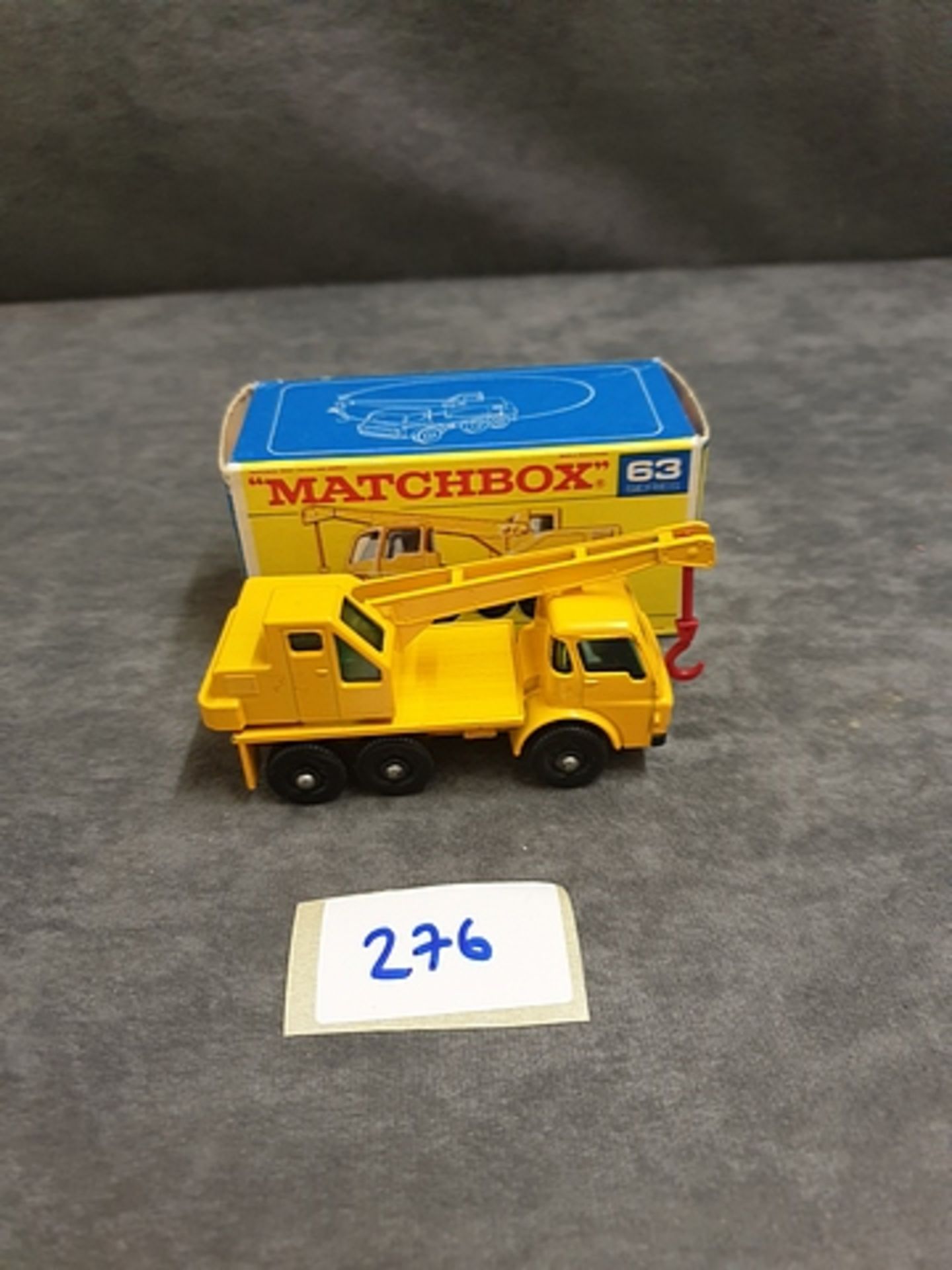 Matchbox Lesney Diecast #63c Dodge Crane Truck In Yellow In A Crisp F Type Box 1968-1970