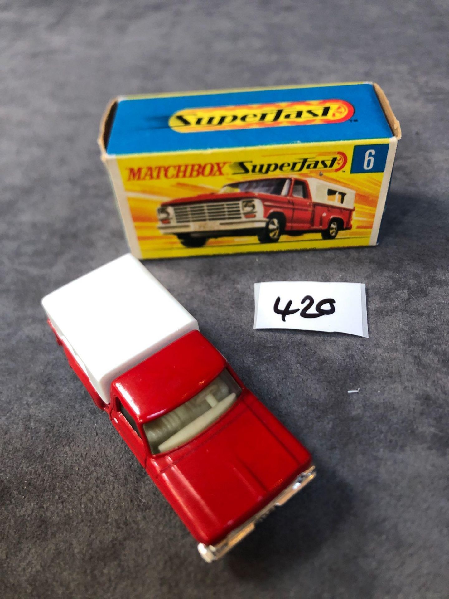 Matchbox Superfast Diecast #6 Ford Pickup Truck Rarer Green Base Mint Superb Paint With Firm Box