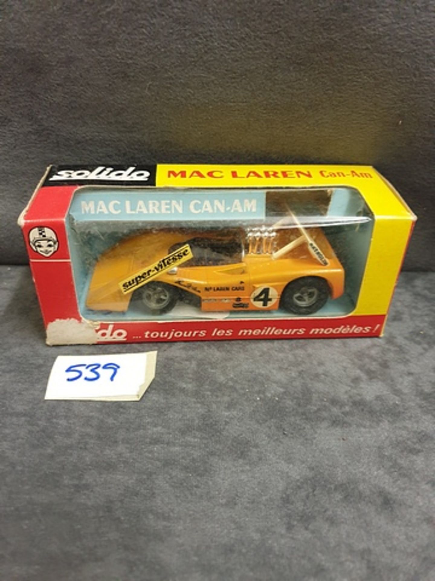 Solido Diecast #176 Mac Laren Cab-Am In Orange With Box (Paint Is Faded) 1972
