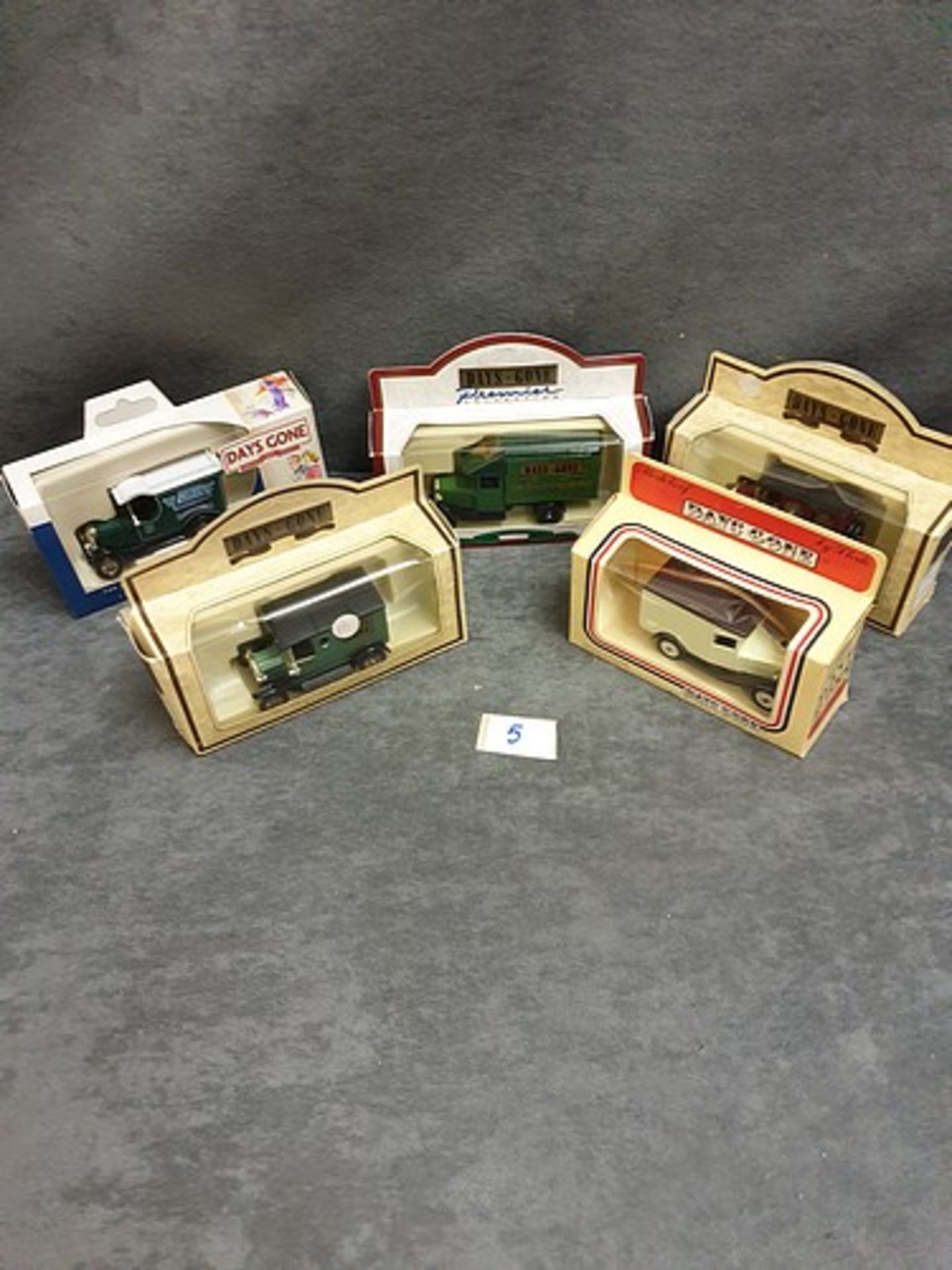 5x Days Gone Diecast Vehicles Individually Boxed Advertising Grand Hotel Days |Gone Lledo Plain.