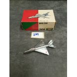 Polistil MIG 21c Military Fighter Jet Plane Az - 4 In SilverItaly 1976 in Original Box