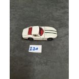 Very Good Corgi Diecast Unboxed #324 Marcos Volvo 1800 GT White - Green Stripes On Bonnet 1966-1969