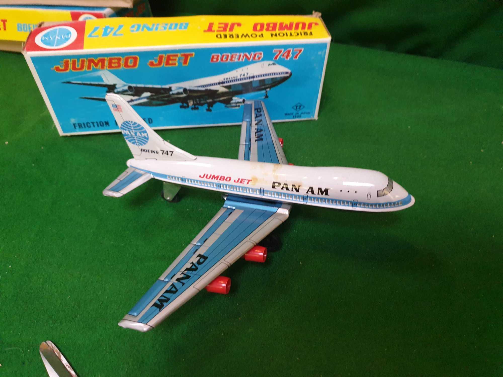 TT Takatoku Toys Japan Jumbo Jet Boeing 747 Friction Toy Plane Pan AM Decals - Image 3 of 4