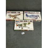 3x Boxed Monogram 1/48 Scale Model Kits Loose With Instructions Comprising Of #6806 Mustang P-51B #