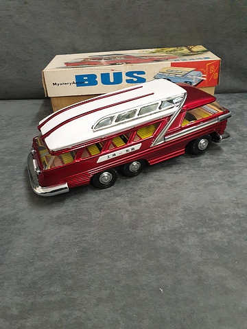 Battery Operated 1960's #ME083 Tin Toy Bus Mystery Action Bus In Original Box - Image 5 of 5