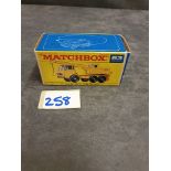 Matchbox Lesney Diecast #63c Dodge Crane Truck In Yellow Mint Model In Firm F Type Box 1968-1970