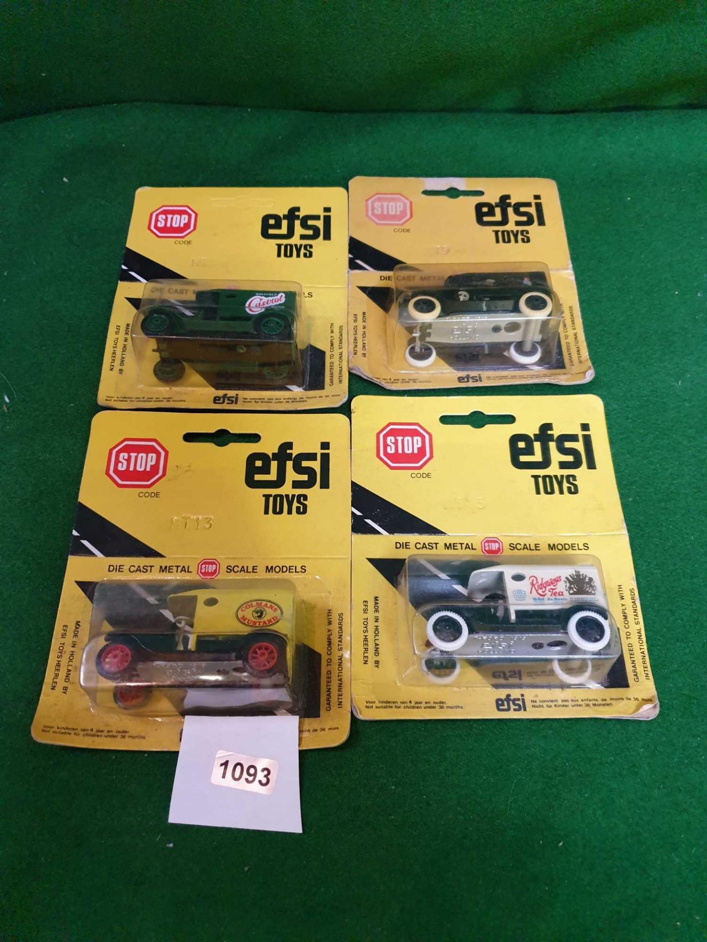 4x EFSI Toys (Holland) Diecast 1:64 Scale Model Of T-Ford 1919 Comprising Of #MT09 #MT5 #MT14 #MT13.