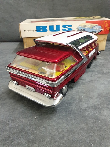 Battery Operated 1960's #ME083 Tin Toy Bus Mystery Action Bus In Original Box - Image 3 of 5