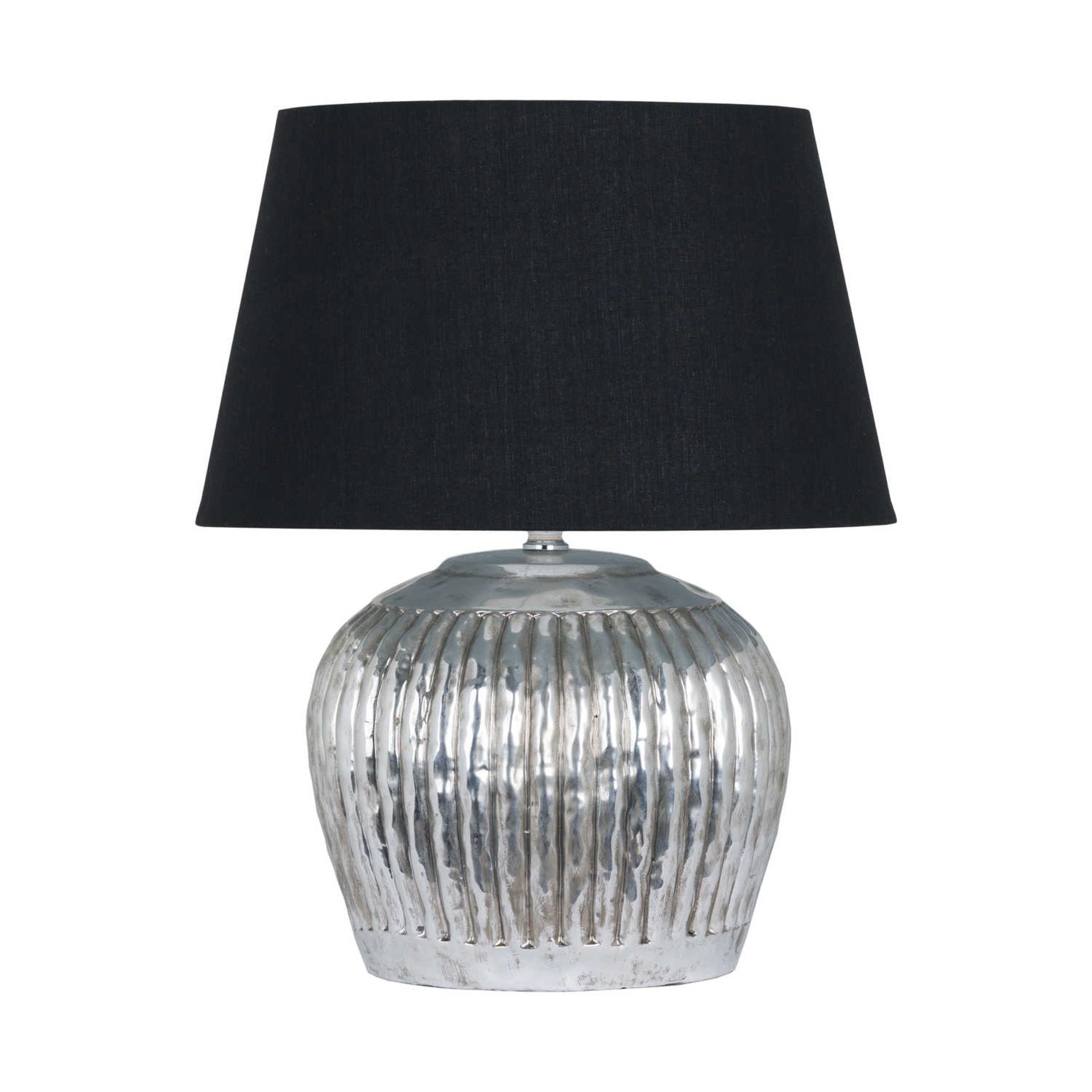 Firenza Silver Ceramic Table Lamp base only This gorgeous Firenza Silver Ceramic Table Lamp Base,