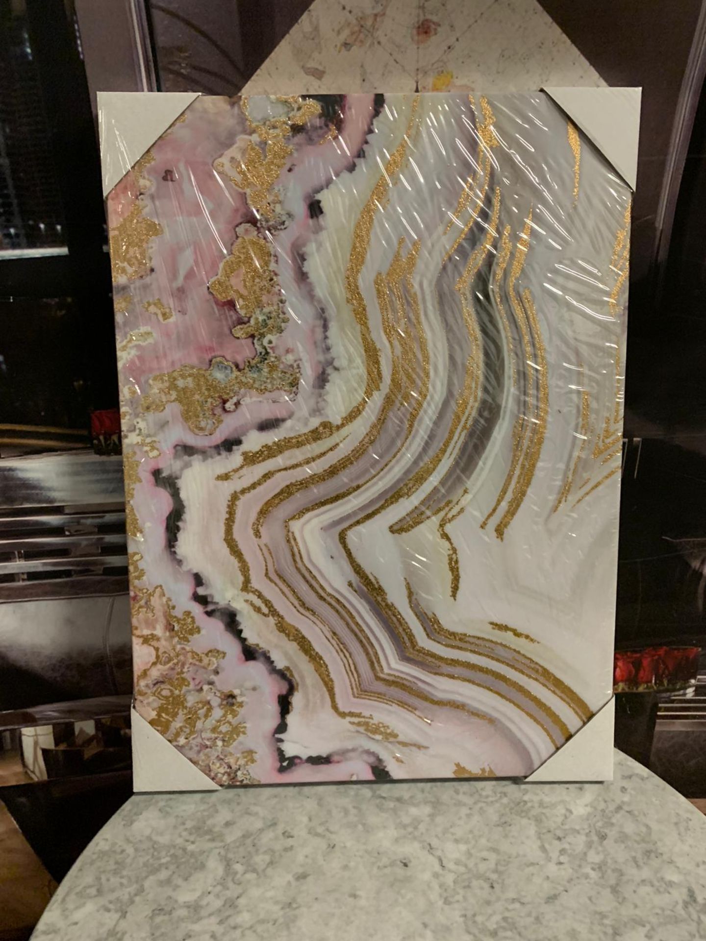 Canvas wall art agate rose delicate pink tones and subtly graduating shades of white give it a - Image 2 of 3