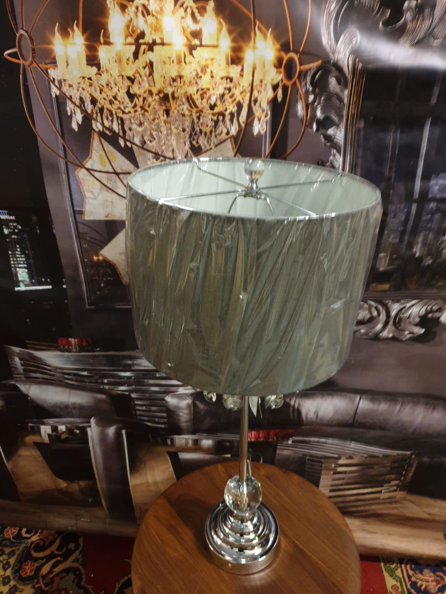 Naples Chrome Table Lamp Featuring a Chrome finish which has been beautifully complemented with a