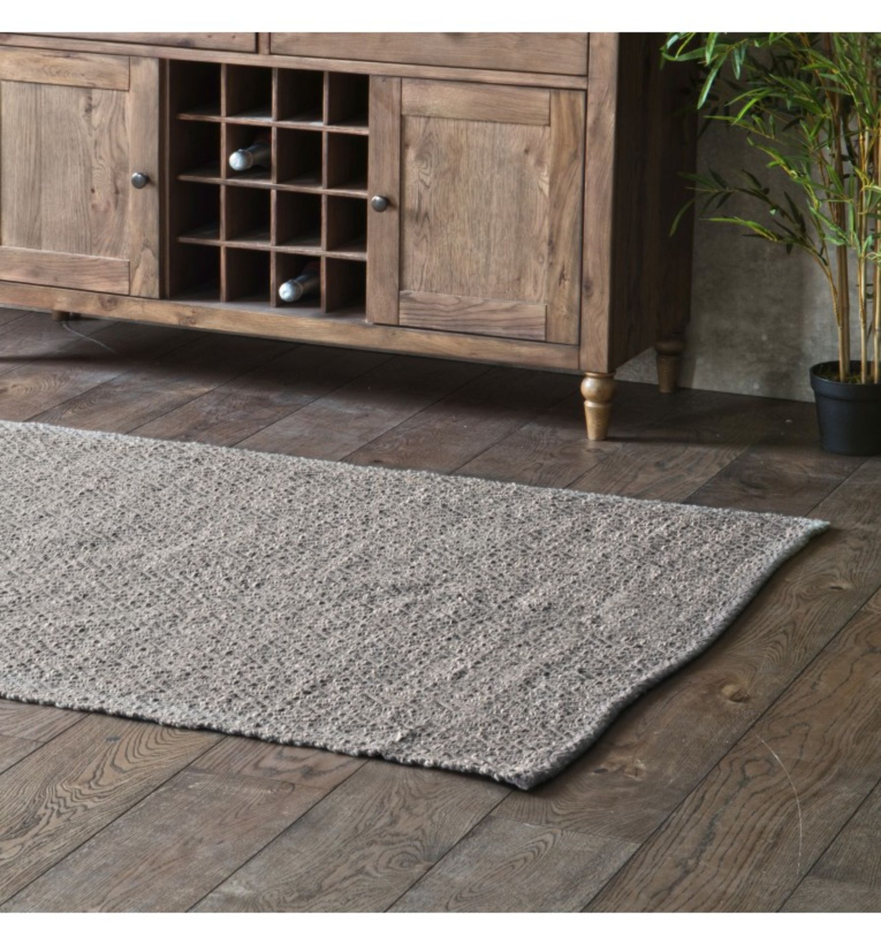 Cotton Woven Rug Chevron Taupe W1200 x H1700mm