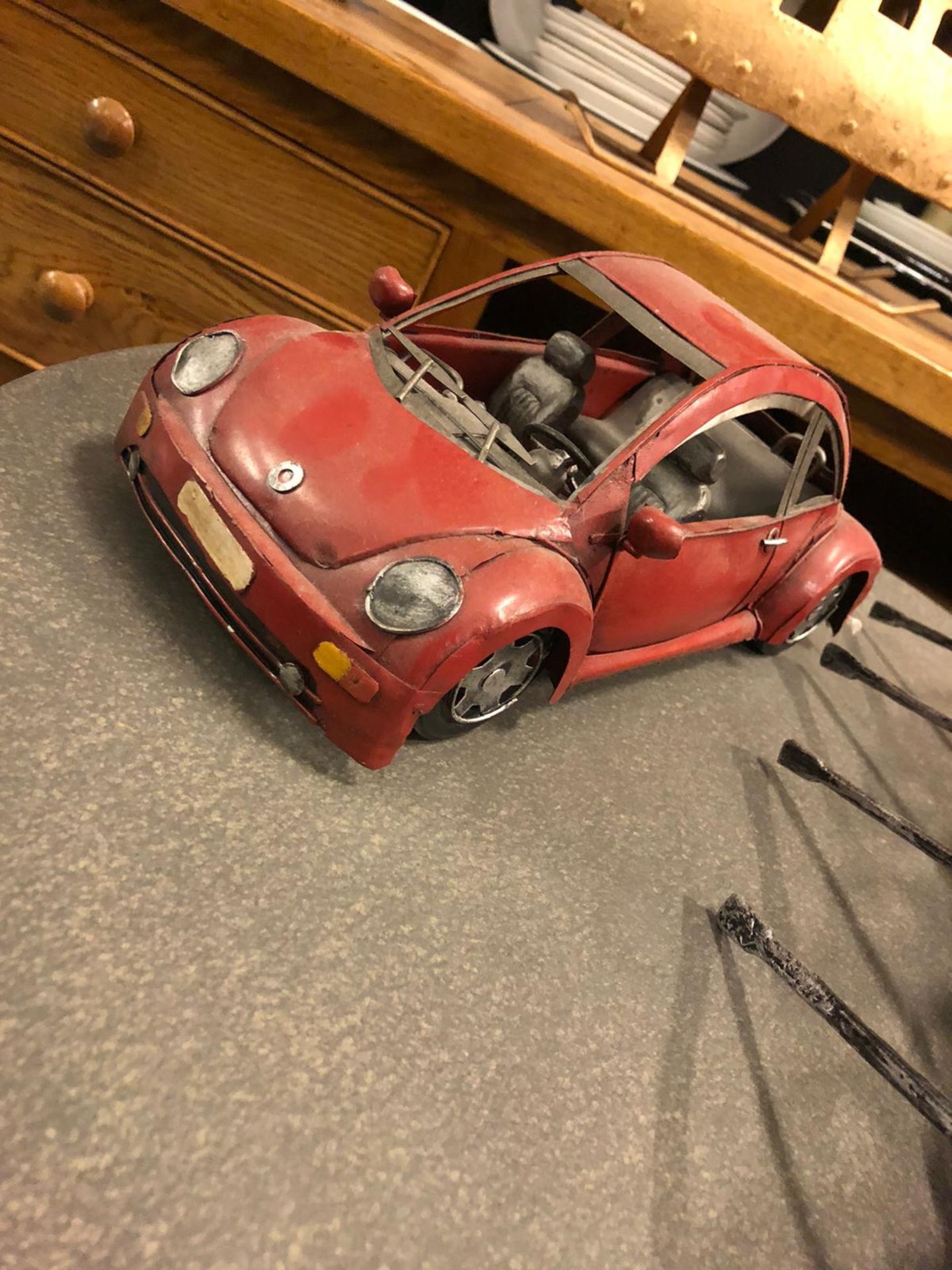 VW Beetle tin plate car model