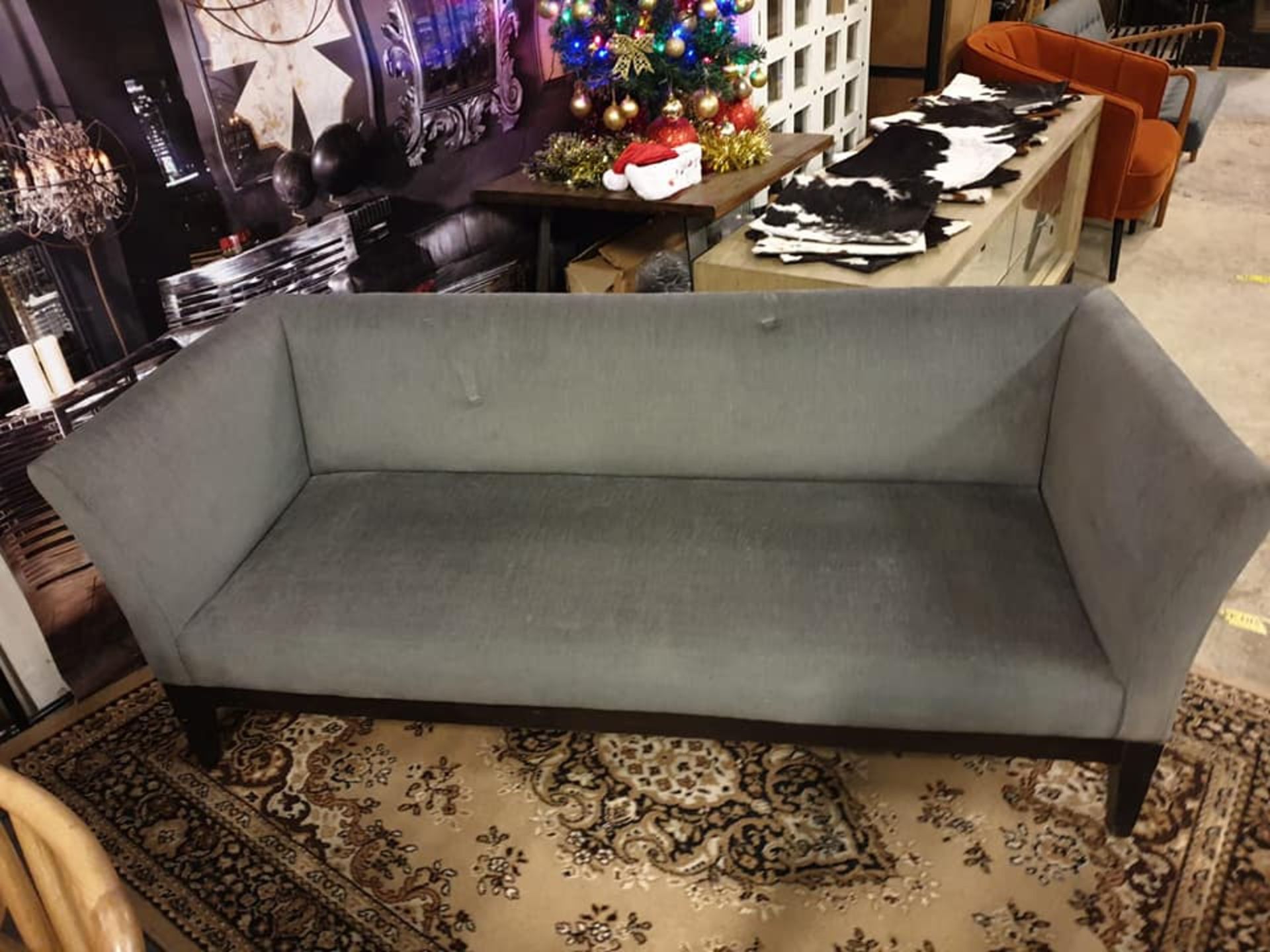 Upholstered Luxury Grey Three Seater Sofa 173 X 50 X 90cm - Image 2 of 2