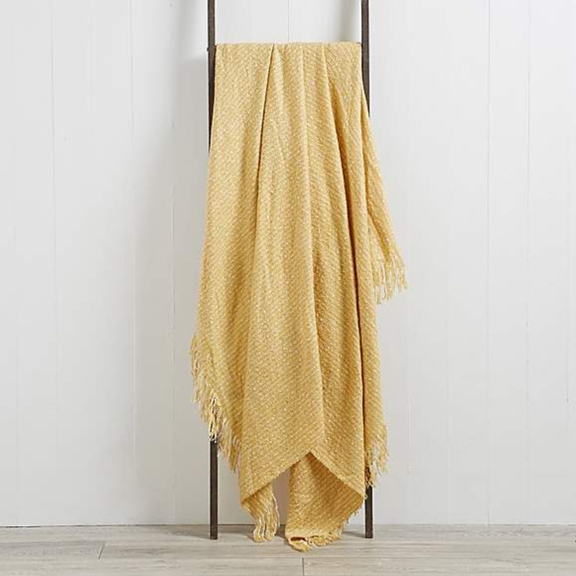 Tonal Faux Mohair Throw Ochre 1300x1800mm