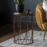 Highgate Side Table A stylish and practical side table with an antiqued glass top in a bronze effect