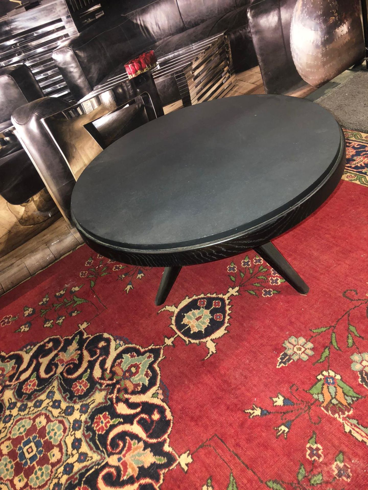 Coffee Table - Cosmopolitan Coffee Table Black Polished Glazed Top With Oak The Geometric Symmetry - Image 2 of 4