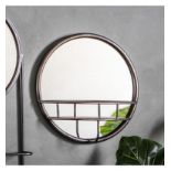 Milton Mirror Round Contempoary accent mirror in a bronze metal finish. W400 x D100 x H400mm