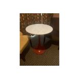 Alex Tall Table Marble And Cast Iron Base Red The Alex Is A Tall Vintage Industrial Cast Iron