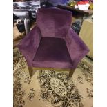 A Pair Of Luxury Upholstered Velvet Purple Side Chairs 80 X 55 X 80cm