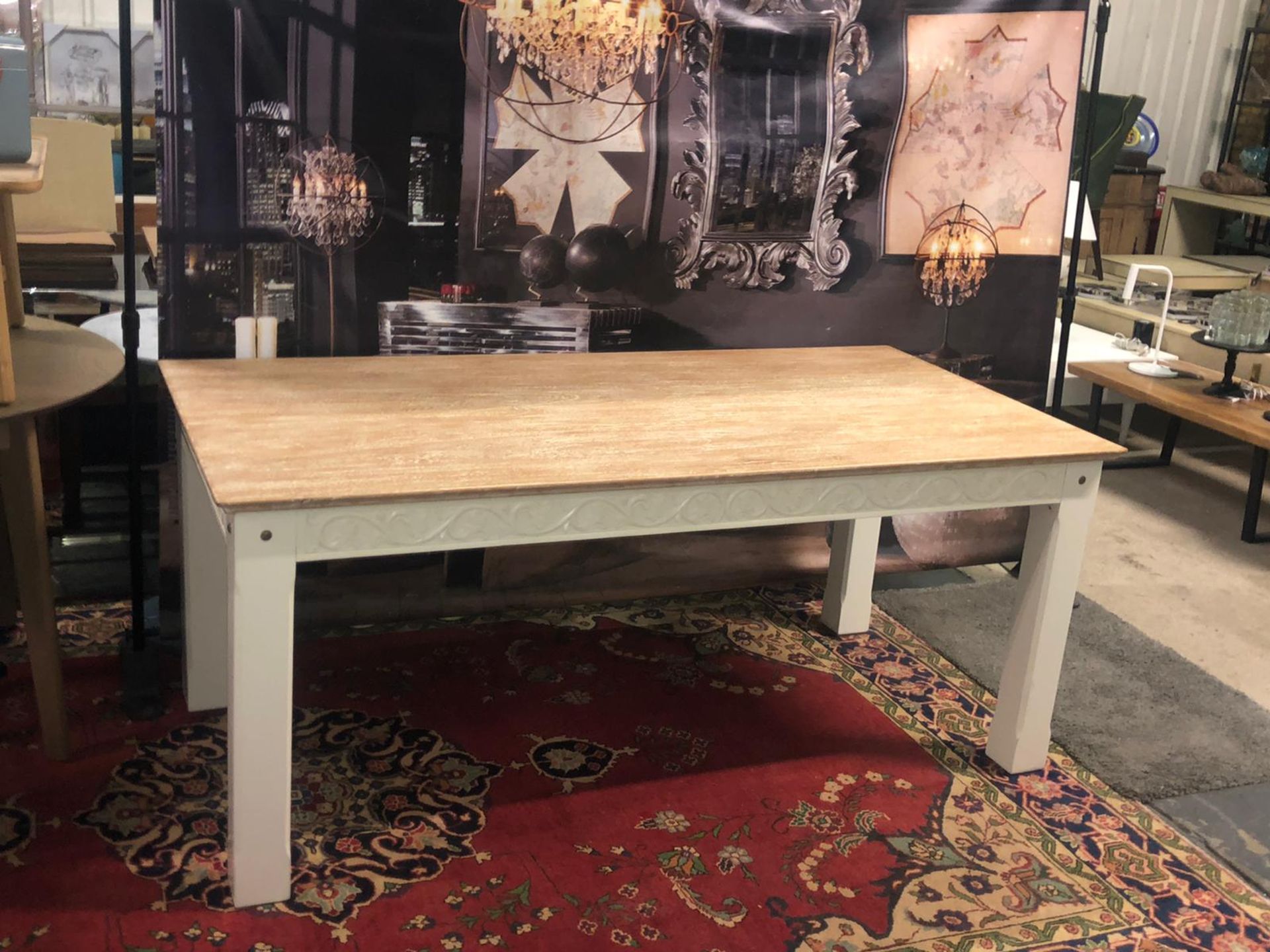 Barri Reclaimed Wood Whitewashed Dining Table brings the relaxed ease of coastal design and mixes it - Image 5 of 5