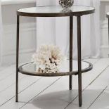 Hudson Side Table Striking round companion table in an aged bronze finish 50 x 50 x 60cm (A6/