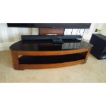 Television Stand With Black Glass Top 124 x 68 x 120cm