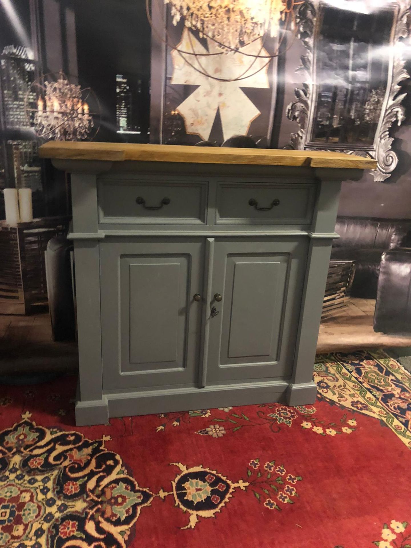 Storm Oak and Grey Painted 2 Door 2 Drawer Small Sideboard Organize your everyday bits and pieces - Bild 3 aus 5